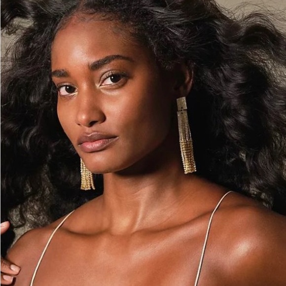 Anthropologie Crystal Fringe Drop Earrings NWT - Picture 5 of 7